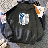 hot sale thermal vintage men sweatshirt attack on titan wings of freedom print tops soft brand male hoodie large size hoodies