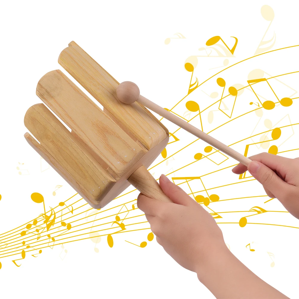 Деревянный эхолот Guiro с палкой музыкальные игрушки детали инструмента|Детали и