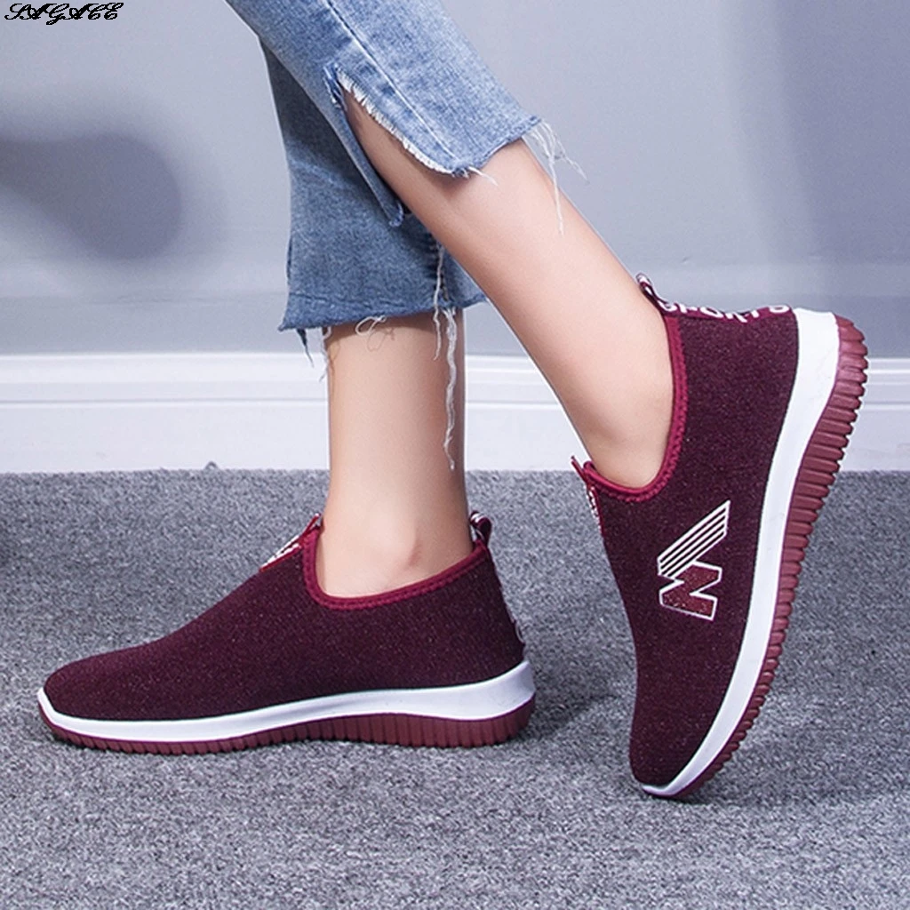 Женская зимняя теплая обувь на плоской подошве Спортивная из сетчатого