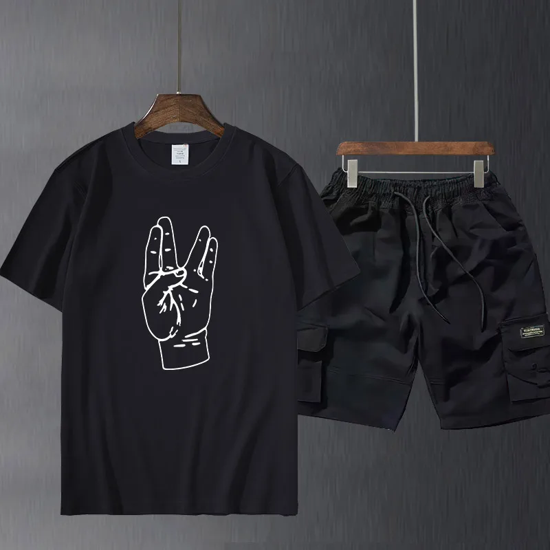 Мужские костюмные брюки с коротким рукавом футболка музыкой Booba женские летние