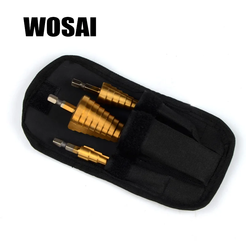 WOSAI 3 шт. HSS титановое покрытие ступенчатое сверло электроинструменты для