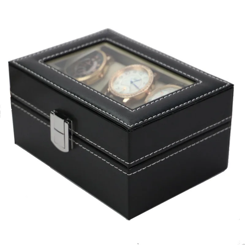 

High-end PU Leather Jewelry Gift Dedicated Display 3-digit Watch Storage Outer Packaging Box Watch Organizer