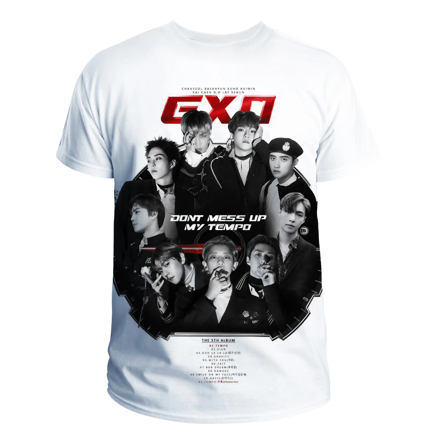 KPOP футболка EXO женская товар Повседневная Женская 2019 новый стиль Yicool 4XL|Футболки| |