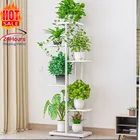 6-слойная железная полка для цветов в помещении, дома, гостиной, на балконе, подвесной цветочный горшок, компактная подставка для растений