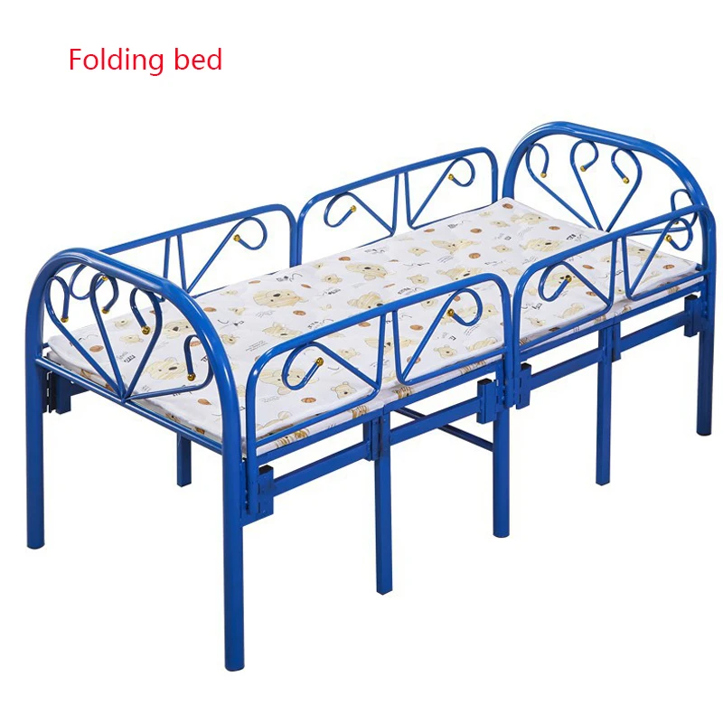 

Children's Folding Bed Student Dormitory with Guardrail Bedroom Single Bed Kindergarten Household Children Sleeping Bed FB