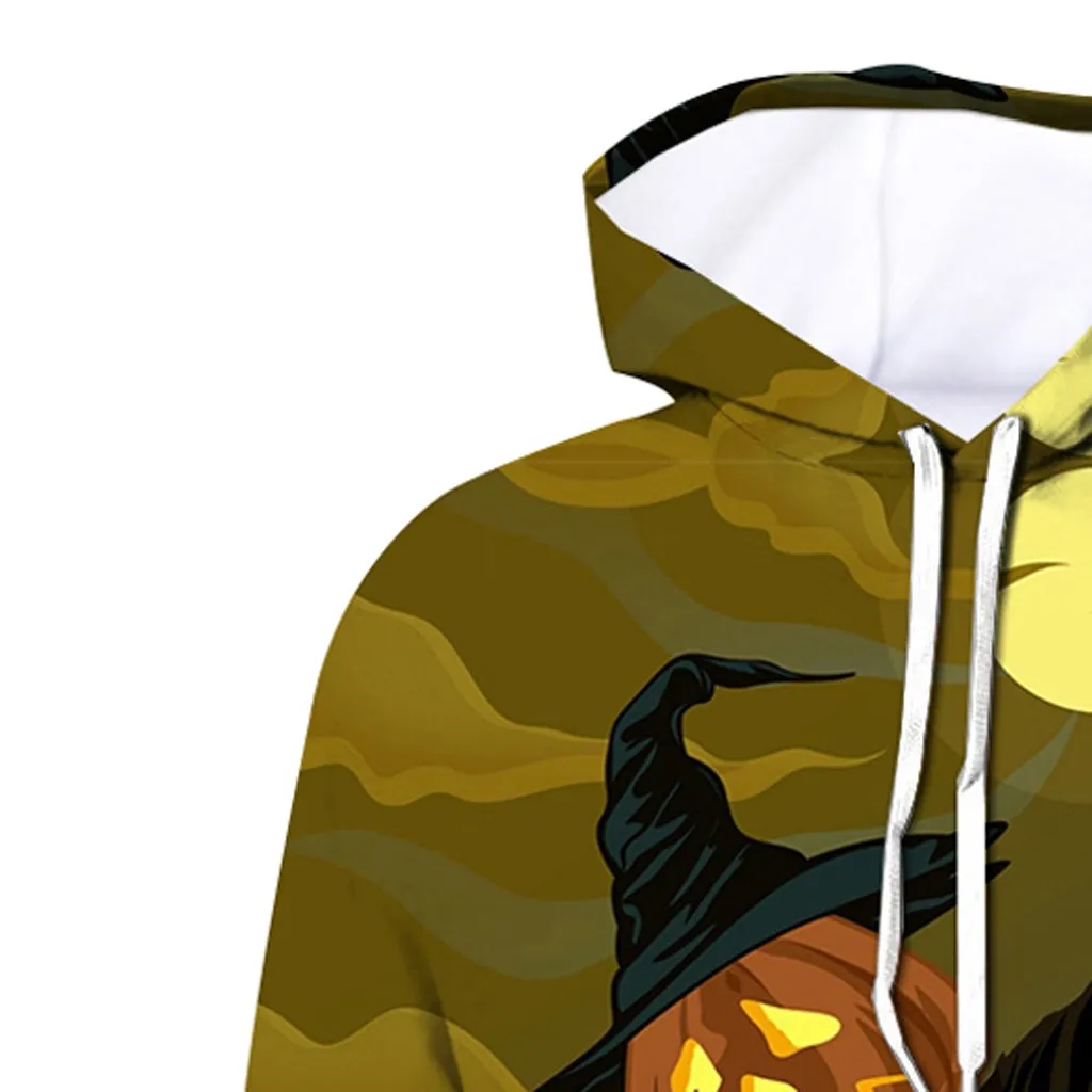 Новинка мужские толстовки на Хэллоуин с капюшоном принтом пугающим узором