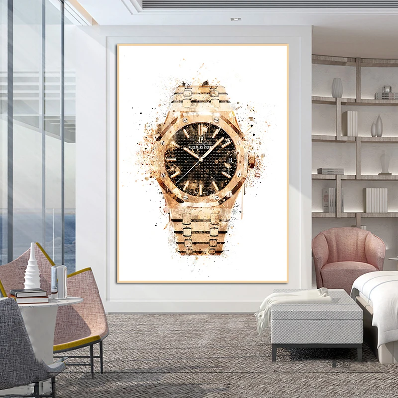 Наручные часы золотого цвета Картина на холсте Роскошный домашний декоративный