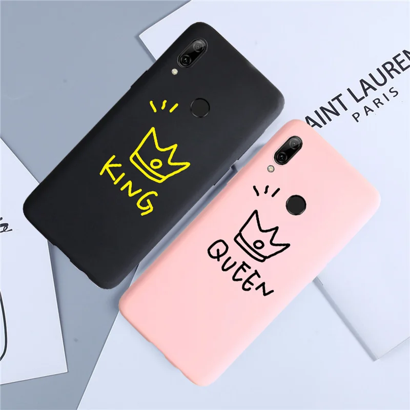 Для Huawei P8 P9 P10 P20 Lite Plus P30 Pro 2017 P Smart 2019 чехол с рисунком King Queen мягкий для Mate 8 9 10 20 X