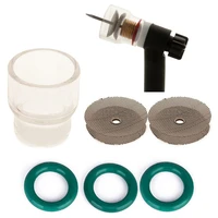pyrex tig welding cup kit for tig torches wp 9 wp 17 gas lens 1 6mm and 2 4mm 12 size cup with stainless steel filters