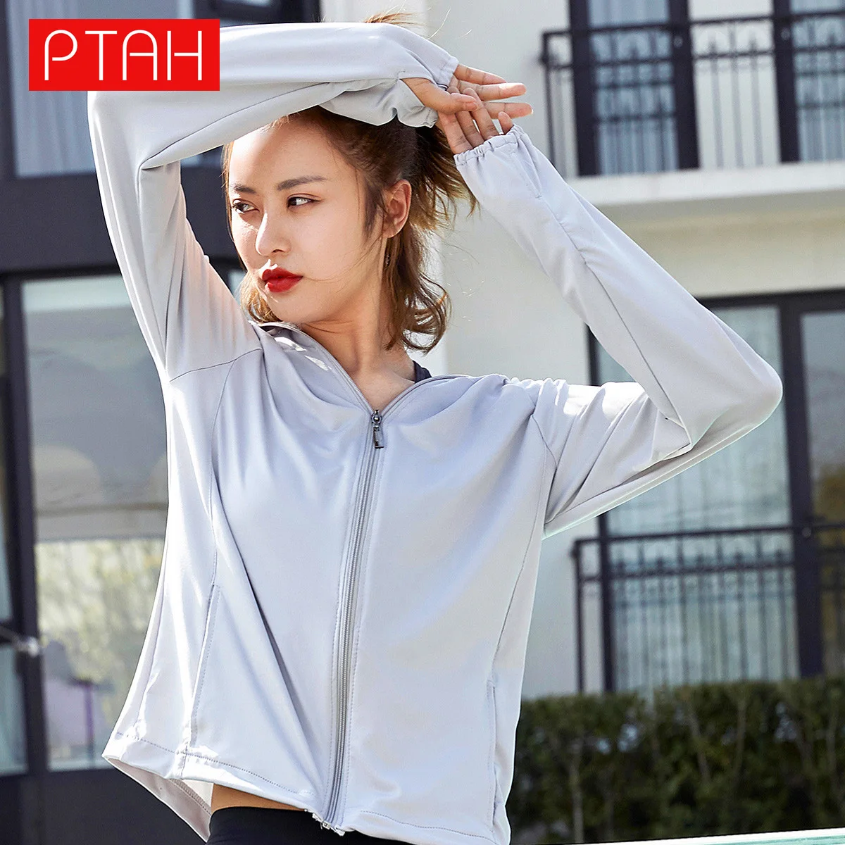 

[PTAH] Summer Sun Protection Women's Clothing UPF 50+ UV protection Long Sleeve Running Hiking Jacket Outdoor Performance Shirt