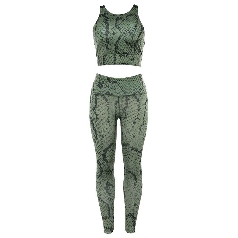 Cool Gym Woman Sportswear 2 Piece Dry Fit Workout Clothes Women Tracksuit Sports Suit Fitness Clothing Female Unique Snake |