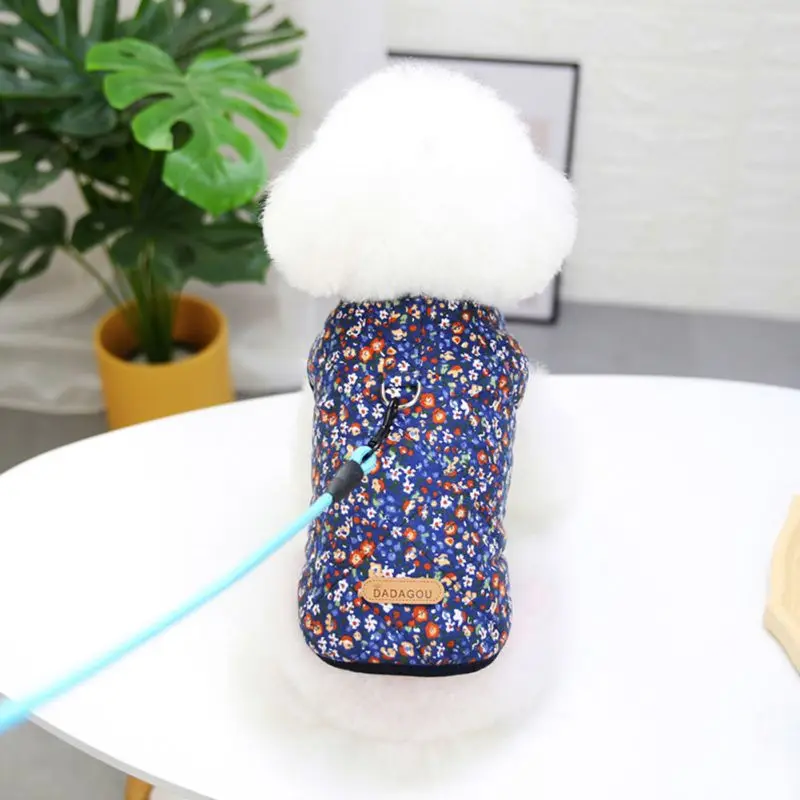 

Winter Dog Floral Printed Clothes Pet Dog Coat Vest For Small Medium Dogs Chihuahua French Bulldog Ropa Perro Shirt Dog Costume