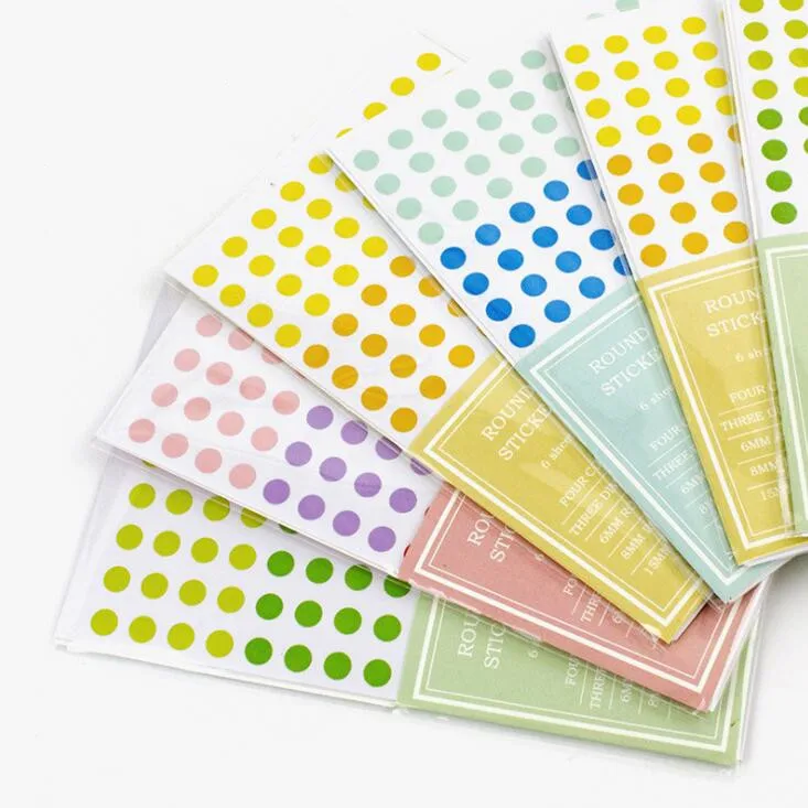 2020 6 Φ 3 разных размера красочные точки декоративные Стикеры для рукоделия