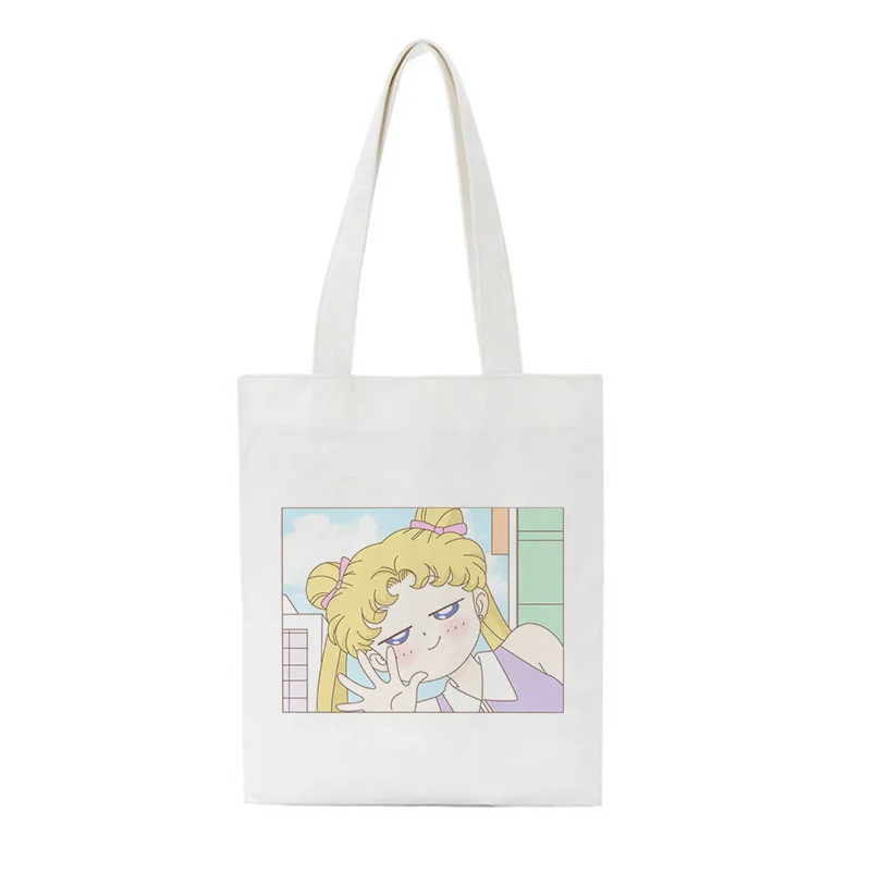 2259 Сейлор Мун кошка милая сумка на плечо Новинка Harajuku мультфильм печати холщовые сумки колледж открытый карман Большая вместительная сумка женская сумка - Цвет: 2259