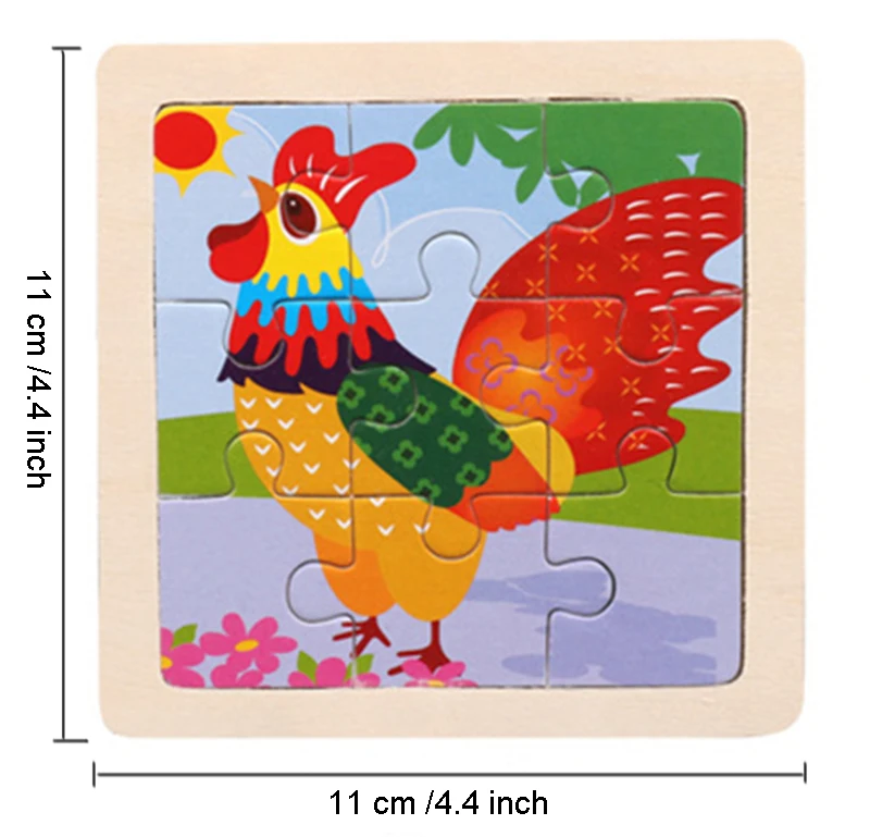 Деревянные пазлы Монтессори Детские обучающие игрушки Фрукты Мультяшные