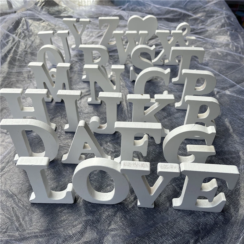 

8cm Freestanding White Wooden Letters A-Z White Alphabet Wedding Birthday Party Home Decorations Wooden Alphabet Diy Name Design