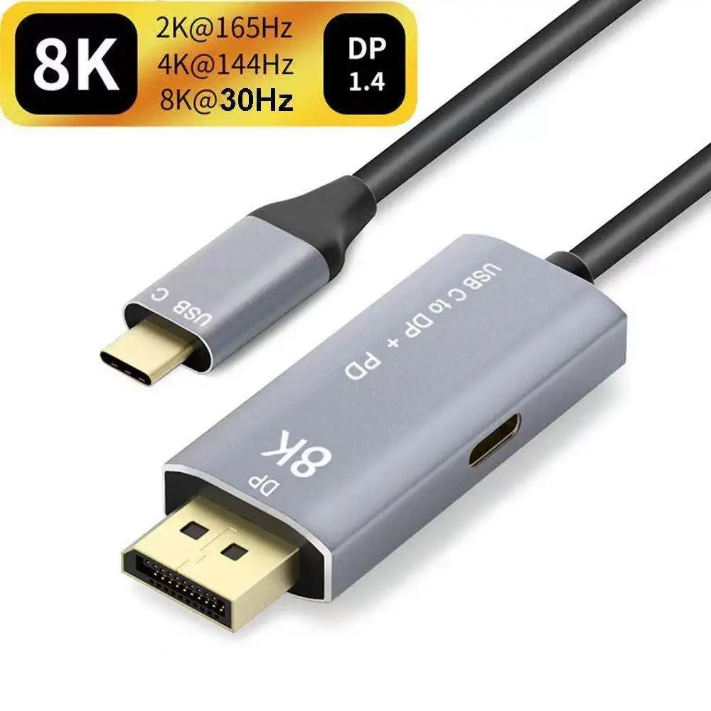 

USB C to Displayport Version 1.4 PD 8K@30Hz 4K@144Hz USB 3.1 Type C Thunderbolt 3 to DP Cable for MacBook 2017 Galaxy S9 More