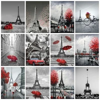 scenery diamond painting landscape 5d diy cross stitch eiffel tower full squareround drill embroidery sale home decoration