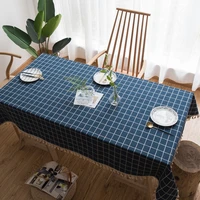 natural plain table cloth cotton linen wrinkle free anti fading tablecloths washable table cover for kitchen dinning party