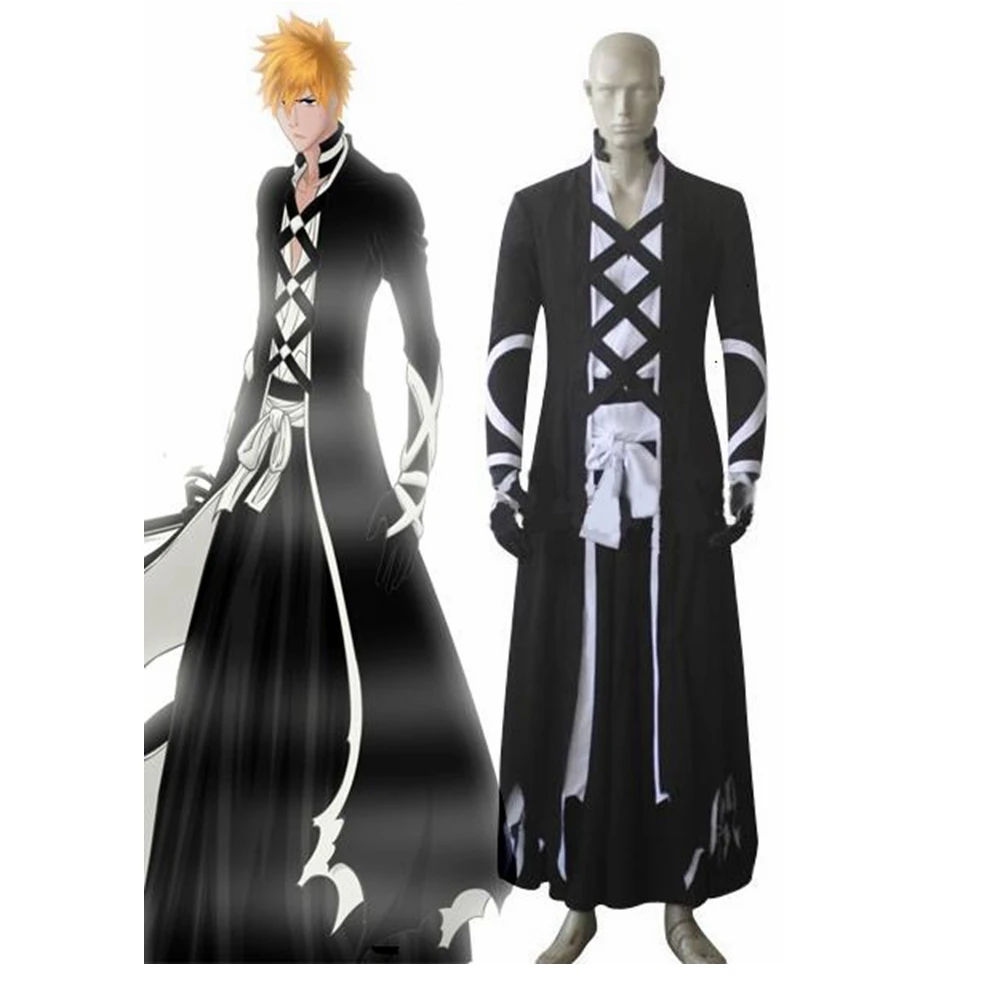 

Anime Cos BLEACH Kurosaki Ichigo Cosplay Costume Sets Suit Costumes Kimono