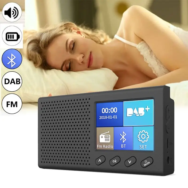 

2022 Новый портативный DAB приемник FM-радио Bluetooth 4,2 музыкальный плеер 3,5 мм стерео выход