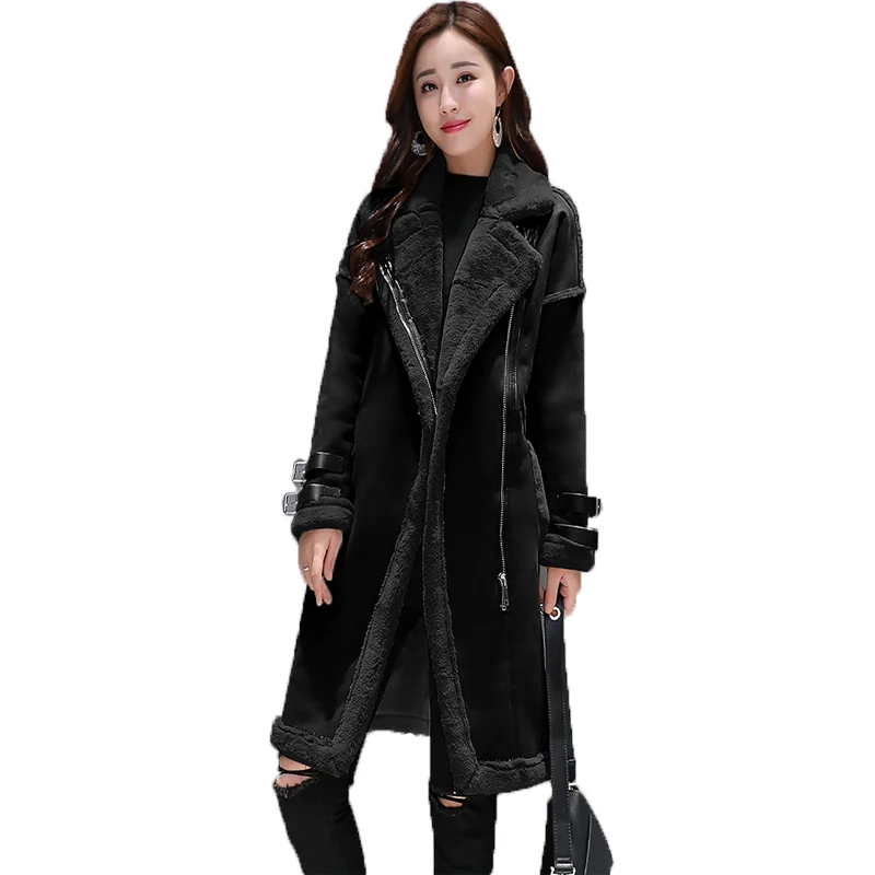 Модный замшевый Топ кожаный женский длинный рукав однотонная шерсть лоскутное