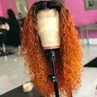 Парик из человеческих волос с апельсиновой имбирной кружевной передней частью, окрашенный, кудрявый, с глубокой водной волной, фронтальный, 13x4, предварительно выщипанный, бразильский парик для женщин