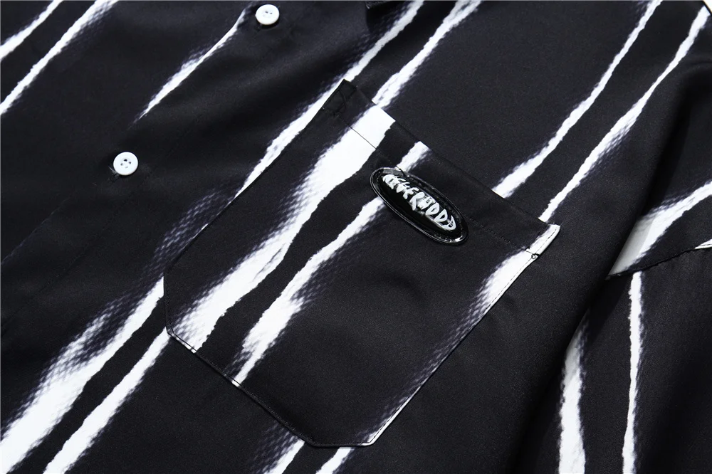 Рубашка мужская в полоску винтажная Классическая уличная одежда модная