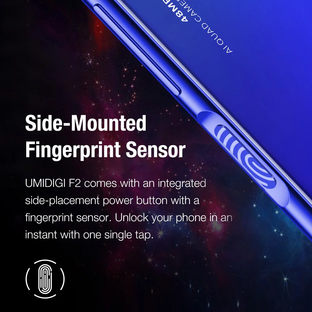 Глобальная версия UMIDIGI F2 Android 10 6,5" FHD+ 6GB128GB 48MP AI Quad camera 32MP Selfie Helio P70 NFC 5150mAh мобильный телефон