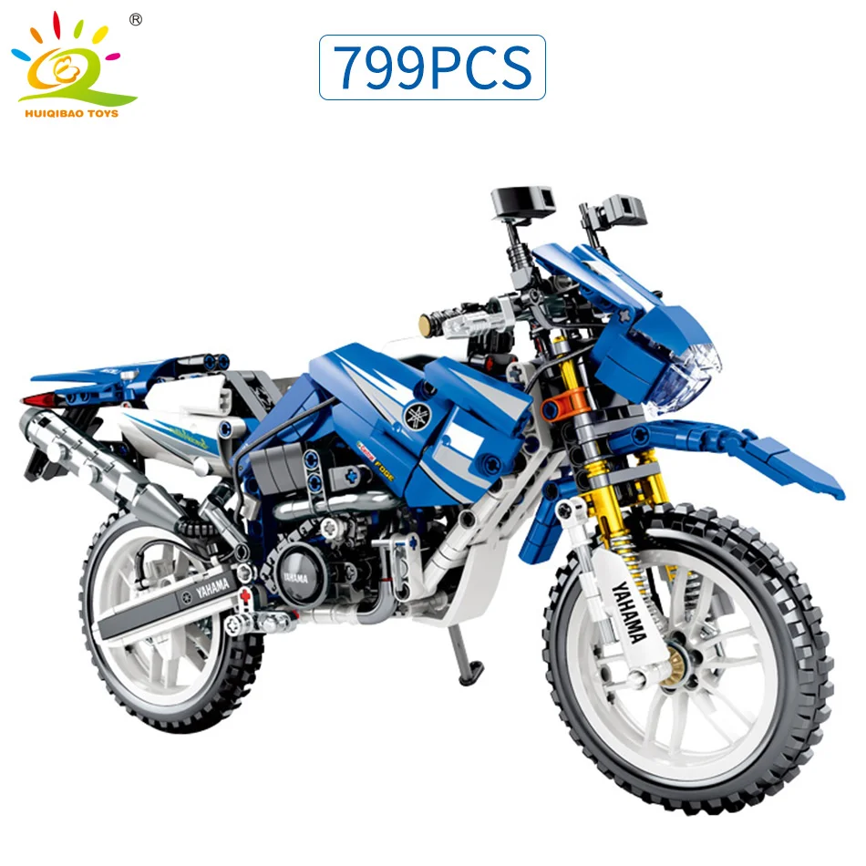 Игрушки 799 шт. пикапов мотоцикл строительные блоки город Скорость DIY мото