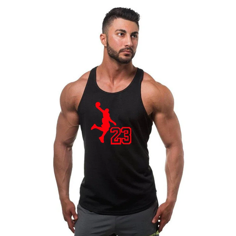 

2021 NEW Men Workout casual Fashion O-Neck sleeveless tank top Gyms Fitness Bodybuilding Black vest Summer cool quick-drying Top