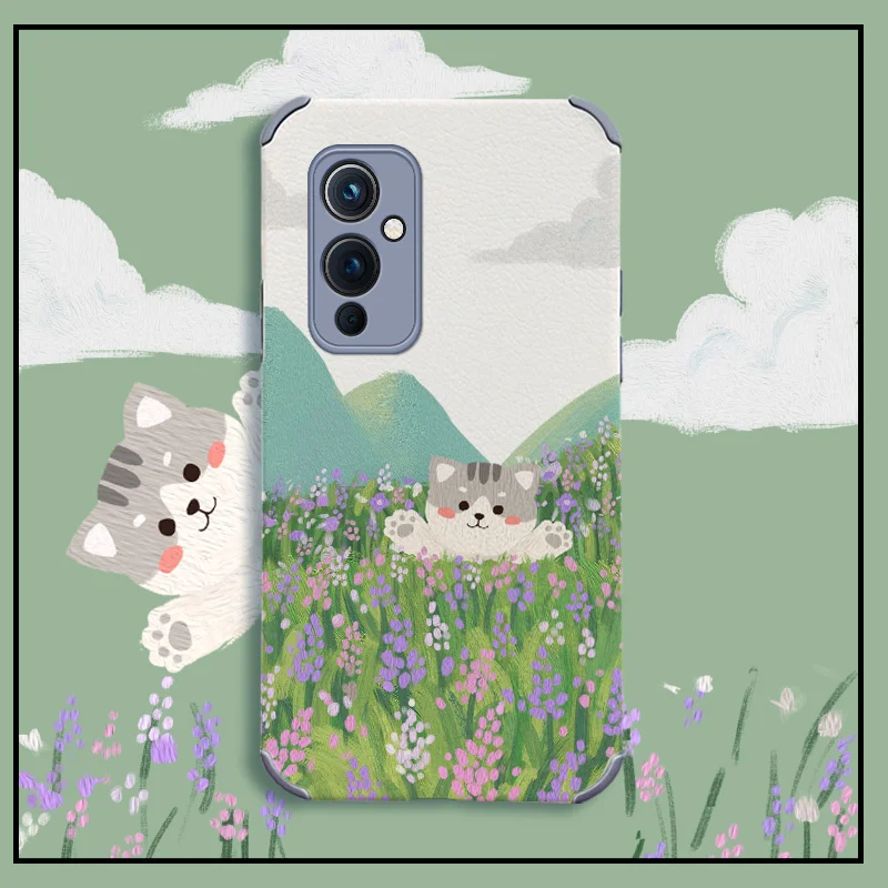 

Natural Scenery Phone Case For Oneplus 9 9pro 8t 8 8pro Four Corners Stick Leather Cover