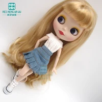 doll clothes white sweater denim skirt sneakers for 28cm blyth azone16 doll accessories