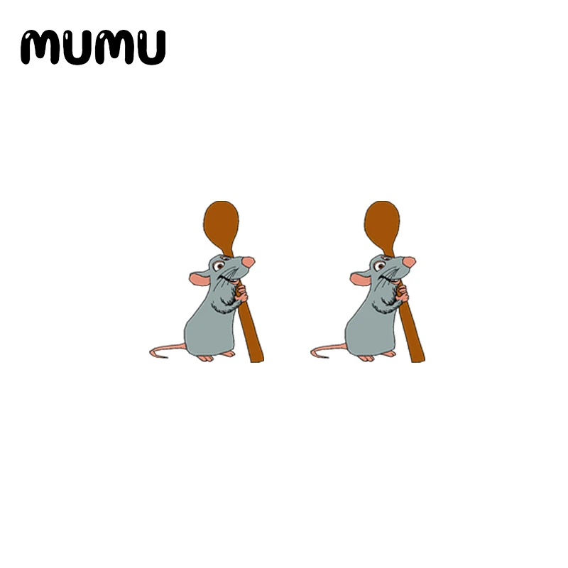 Новинка 2021 серьги-гвоздики с третатуй милая мышь искусственная смола акриловые