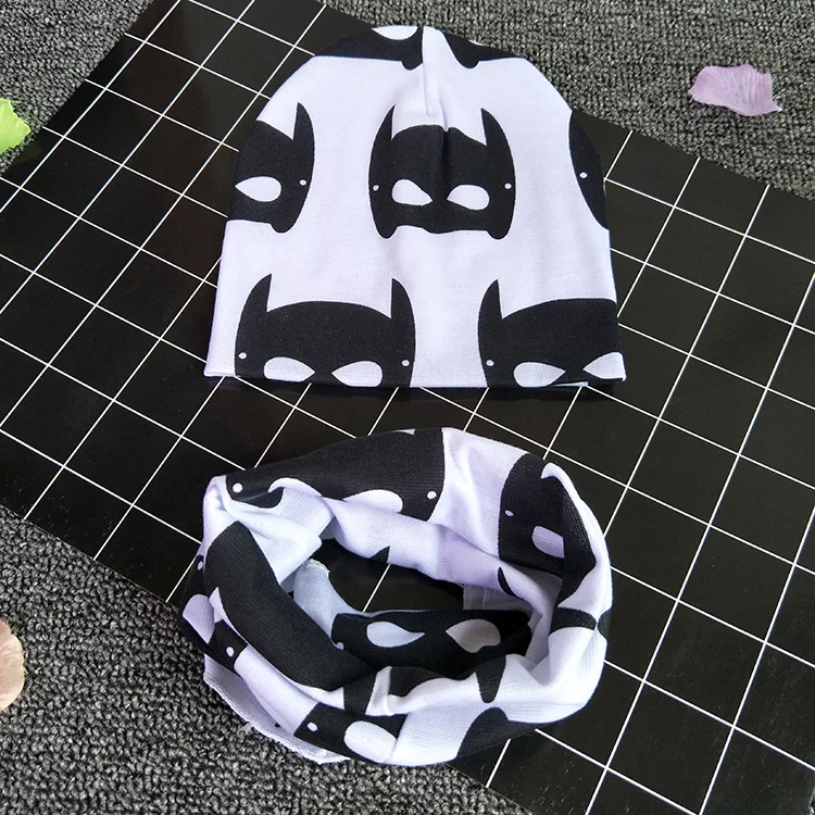 Laleben Cotton Children Cap Round Head Unisex Adjustable Animal Headwear Baby Hat Cartoon Toddler Kid Winter Hats Bibs Sets | Детская