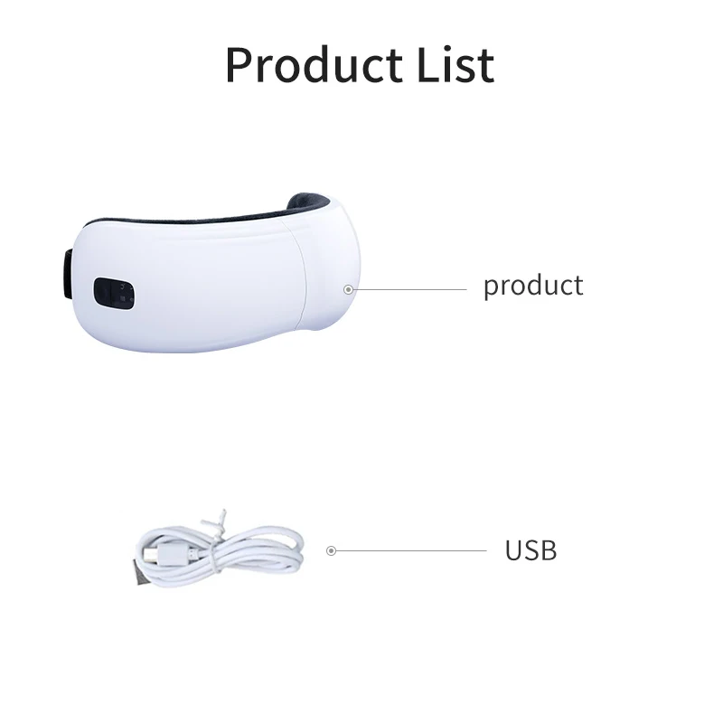 

Eye Massager Electric Eye Heat Mask Music Relax Portable USB Rechargeable Adjustable Pressure Eye Protection Care Device