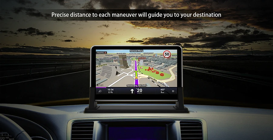 Anfilite H55 7 дюймовый емкостный экран Android Автомобильный gps навигатор четырехъядерный 512 М 16 ГБ Автомобильный видеорегистратор две камеры 1080P рекордер