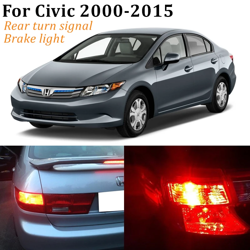 LED de señal de giro trasero para coche Honda civic, lámpara led de parada de freno, Bombilla de freno trasera automática para productos de coche, 2004-2015, 2 uds.