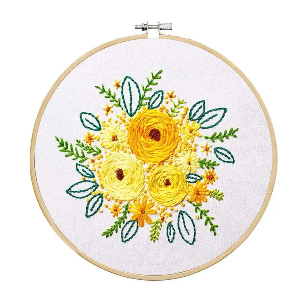 

Gifts Flowers Pattern Painting Wall Decor Handmade Needle Thread Suit Embroidery Kit Cross Stitch Kit Set DIY Crafts