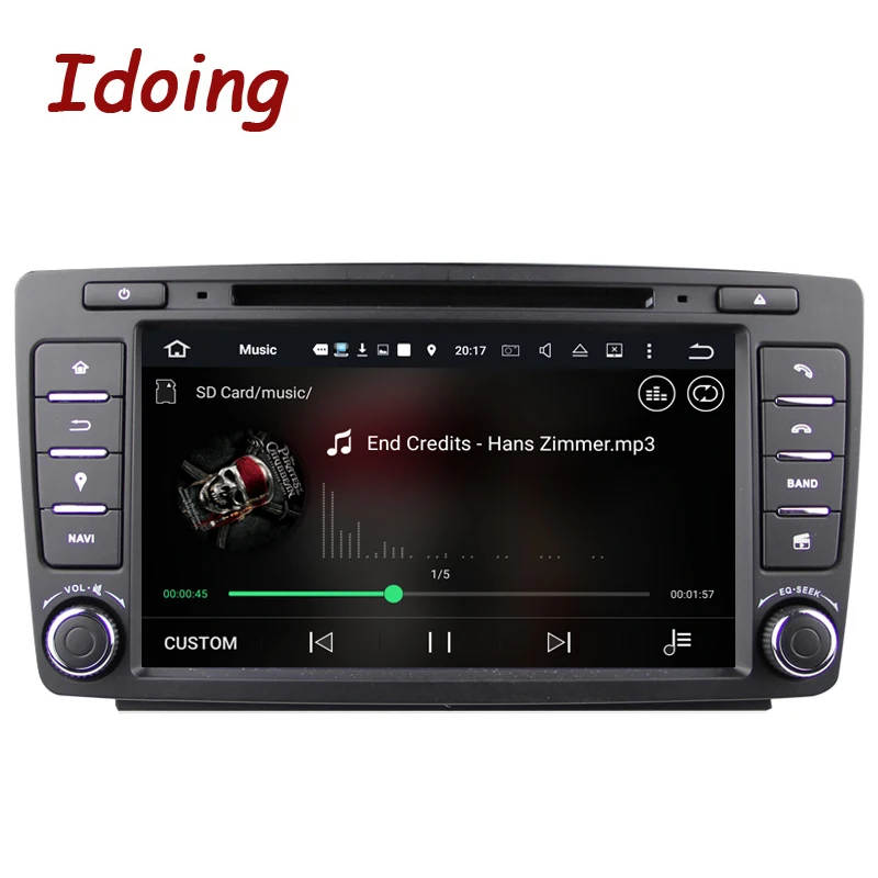 Автомобильный dvd плеер Idoing 2Din с рулевым колесом мультимедийный видео для Skoda Octavia 2