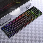 USB-клавиатура компьютерная Механическая со светсветильник мися цветами и подсветкой