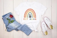 cat mama rainbow t shirt funny and cute kitten shirt cat lover gift shirt black cat patternshort sleeve tees