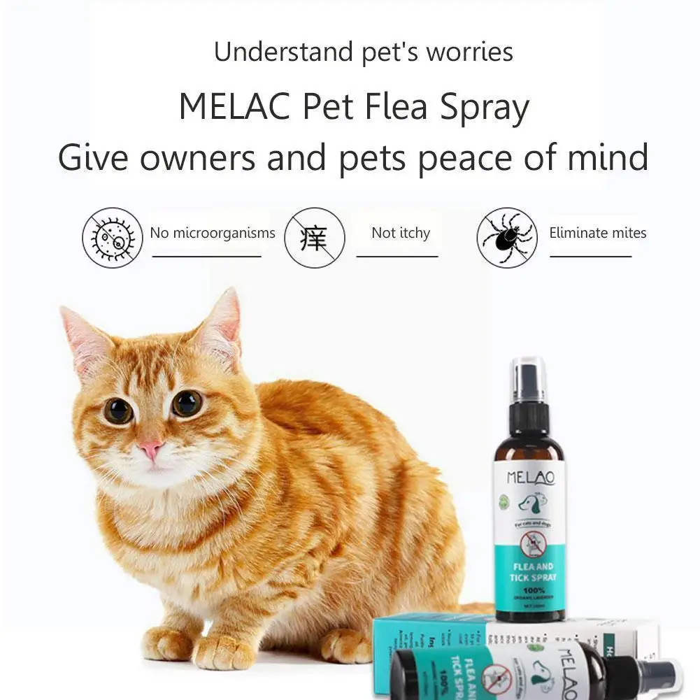 

100ml Pet Flea Spray And Dog Body Cleaning Spray Drops Fleas Insect Control Ticks Remove Repel Long-lasting Lice K4v5