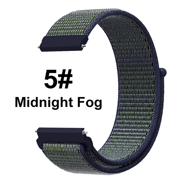 Midnight Fog UEBN 20 мм 22 мм нейлоновый спортивный ремешок для Garmin Vivoactive 3 4 Venu/GarminMove/Forerunner 245 645 ремешок для наручных часов - Цвет ремешка: Midnight Fog