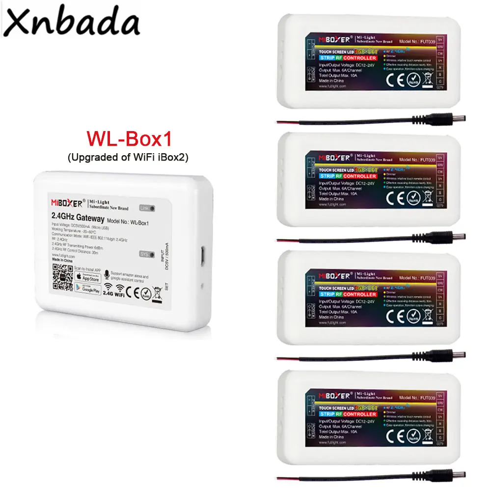Контроллер Milight работающий с Alexa Google Assistant MiBoxer 2 4G RGB CCT контроллер для светодиодной