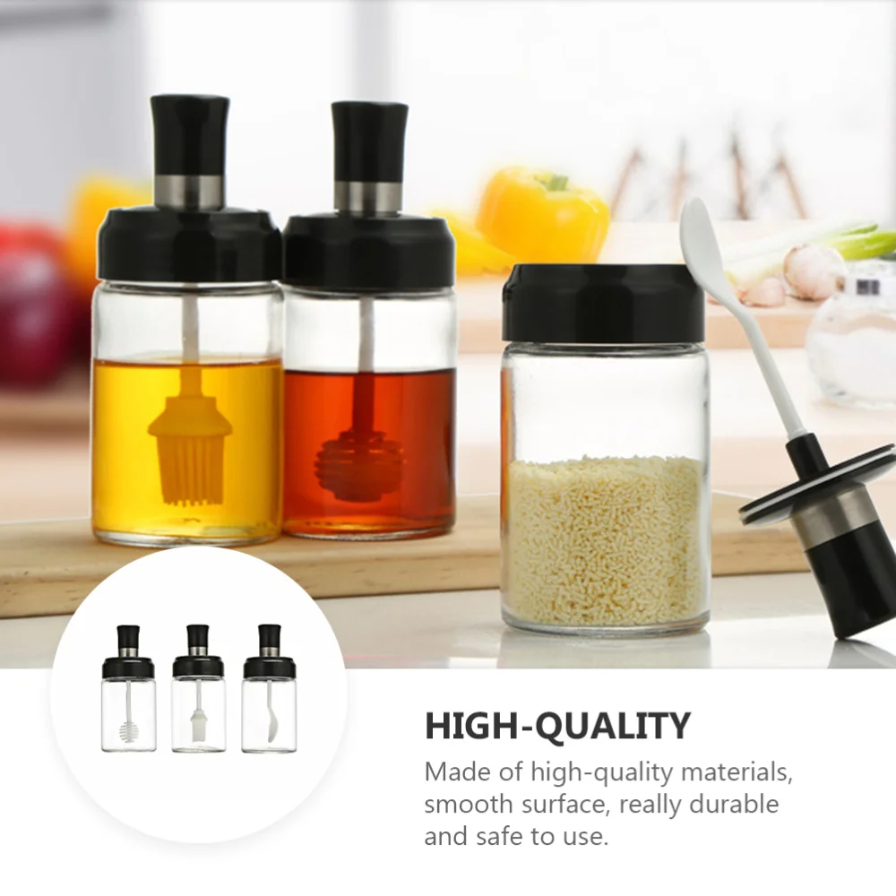

3Pcs Seasoning Storage Container 250ml Spice Jar Sealed Seasoning Bottle
