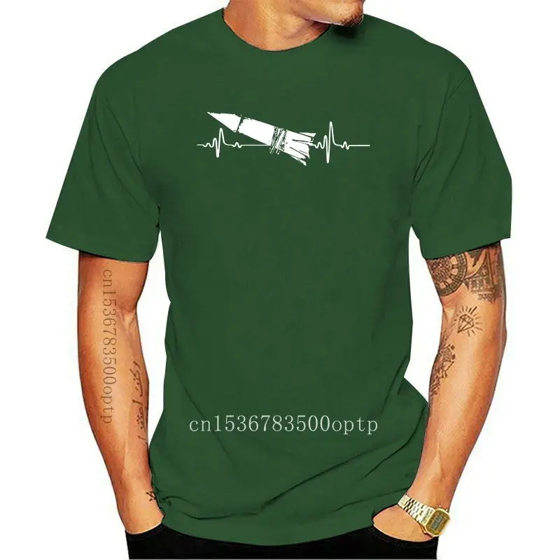 

New EU Size S-5XL Heartbeat Rocket tshirt Wave Line Best Gift For Boy Originality Fashion 100% Cotton t shirt Digital t shirt