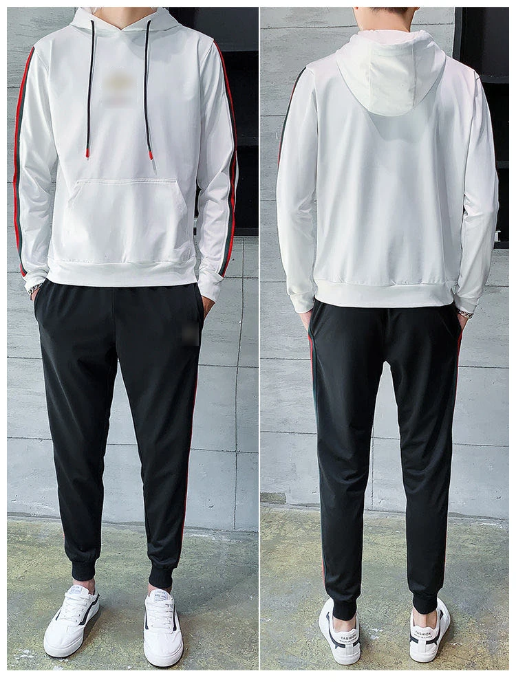 

2020 new autumn and winter new luxury sports suit men's casual sportswear hooded sweater suit men's two-piece
