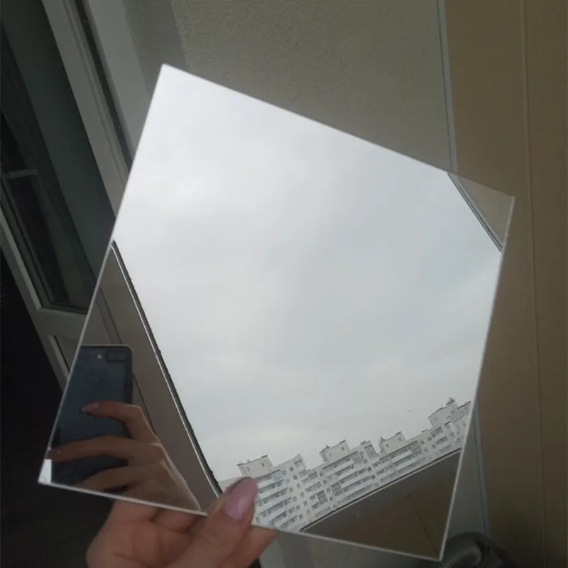 3pc acrylic full body mirror self adhesive stickers 30cm square crystal wall paper diy 3d decal living room bathroom home decore free global shipping