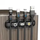 Умный USB-органайзер для проводов, устройство для намотки кабеля, силиконовый гибкий шнур для управления кабелем, зажимы для мыши, наушников, наушников, сети